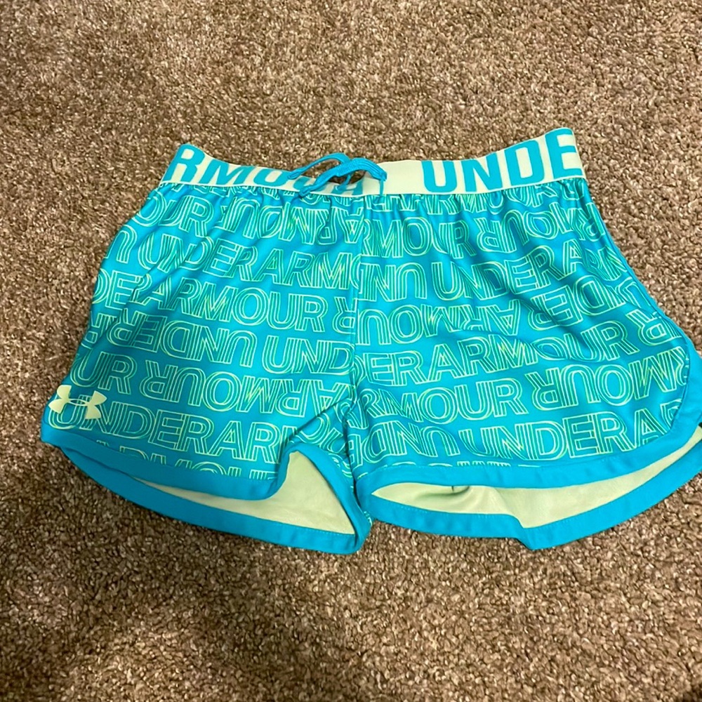 Teal under armor shorts